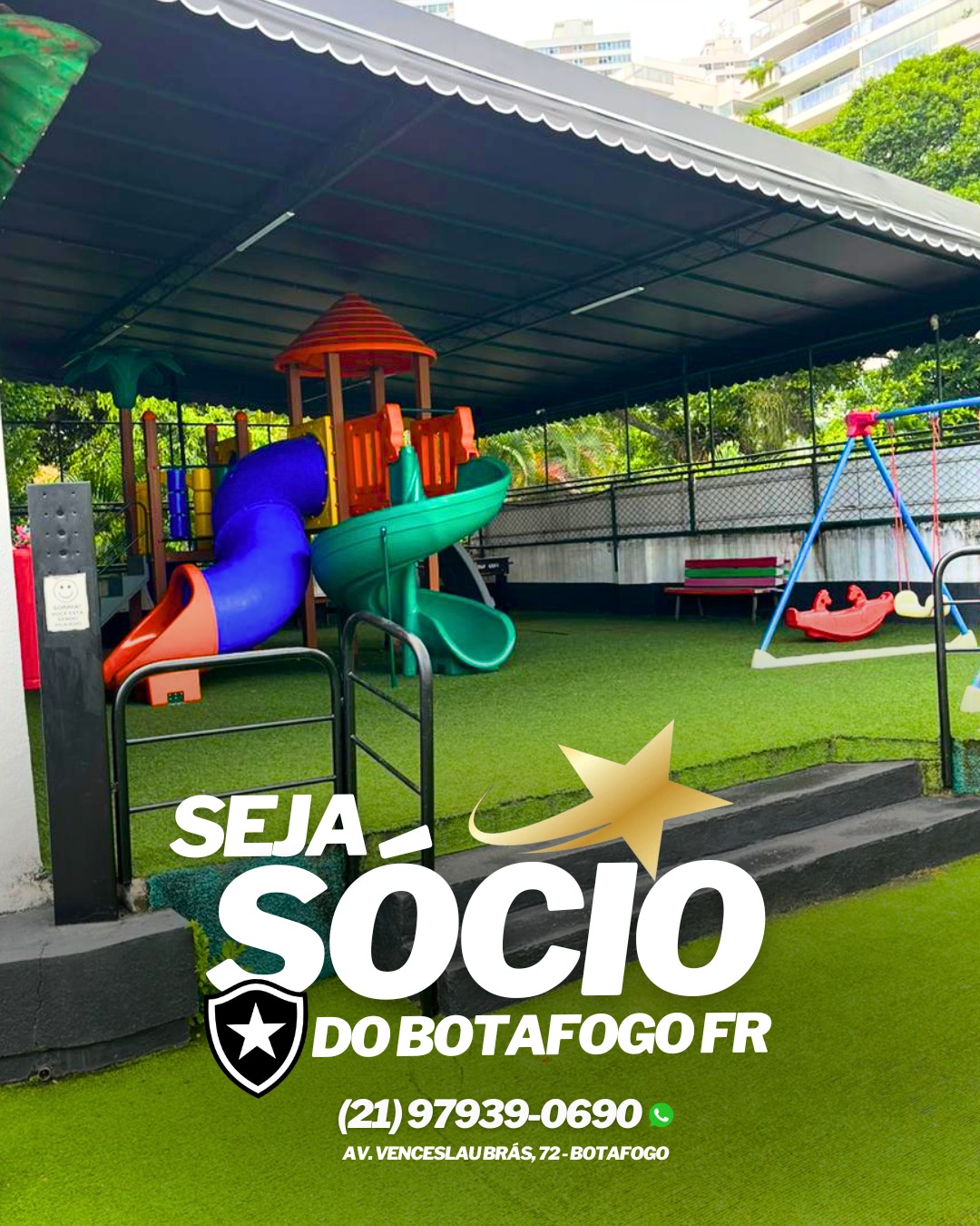 Seja sócio do maior complexo sócio-esportivo da região de Botafogo e bairros vizinhos.
Você e sua família terão acesso a um mundo de lazer social e esportivo em General Severiano.
São eventos, escolinhas de esportes, parque aquático, quadras poliesportivas, parquinho, restaurante, e muito mais.
E você ainda terá direito a muitas vantagens:
⭐ Utilização de todas as áreas sociais do clube
⭐ Reservas da área de churrasqueira para até 50 convidados
⭐ Assistir aos jogos de basquete e futsal no nosso ginásio
⭐ Desconto ou gratuidades em eventos e festas no clube
⭐ Desconto nas atividades esportivas do clube (Natação, Hidroginástica, Futsal, Judô e Basquete)
⭐ Direito a convites mensais
⭐ Direito a inclusão de dependentes
⭐ Acesso ao restaurante do clube todos os dias
Agende um tour pelo clube e seja sócio!
Mais informações: (21) 97939-0690
#Botafogo #RioDeJaneiro ★彡