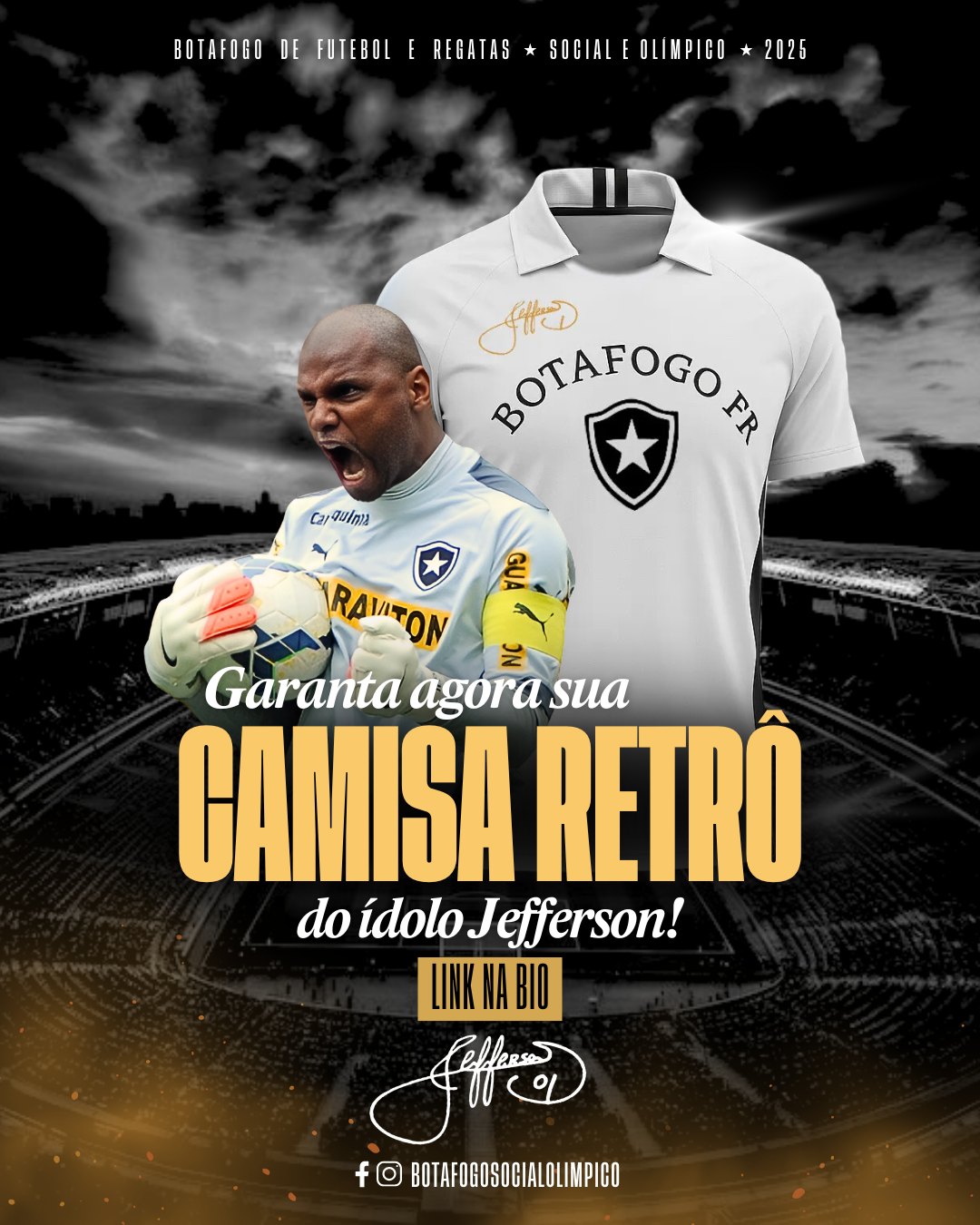 Tem camisas que contam uma história, tem outras que SÃO a história.
A camisa oficial retrô do Jefferson carrega anos de dedicação, defesas espetaculares e muito amor pelo Botafogo.
A partir de agora, à sua inteira disposição!
Garanta a sua: LINK NA BIO 🔥
#Botafogo