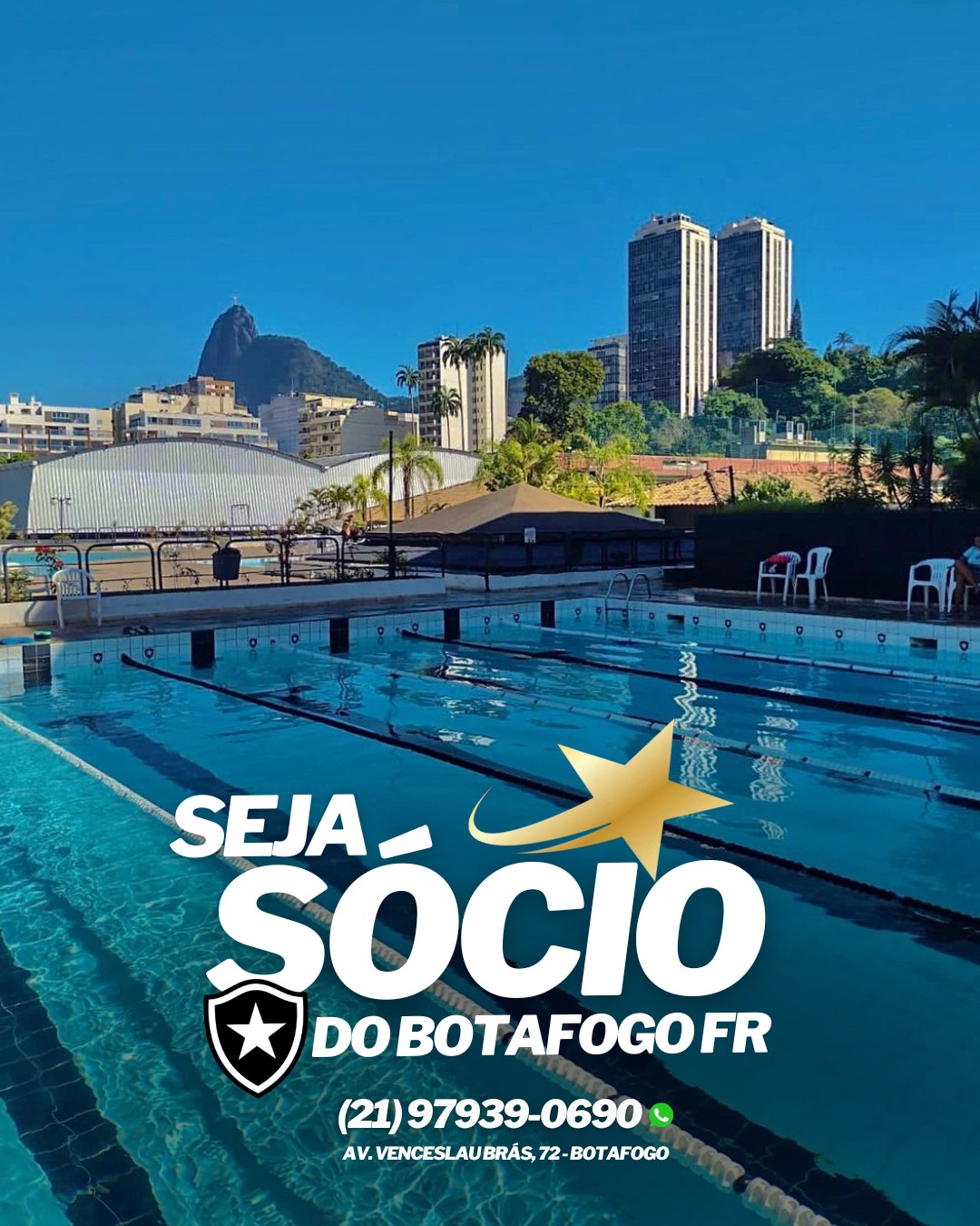 Seja sócio do maior complexo sócio-esportivo da região de Botafogo e bairros vizinhos.
Você e sua família terão acesso a um mundo de lazer social e esportivo em General Severiano.
São eventos, escolinhas de esportes, parque aquático, quadras poliesportivas, parquinho, restaurante, e muito mais.
E você ainda terá direito a muitas vantagens:
⭐ Utilização de todas as áreas sociais do clube
⭐ Reservas da área de churrasqueira para até 50 convidados
⭐ Assistir aos jogos de basquete e futsal no nosso ginásio
⭐ Desconto ou gratuidades em eventos e festas no clube
⭐ Desconto nas atividades esportivas do clube
⭐ Direito a inclusão de dependentes
⭐ Acesso ao restaurante do clube todos os dias
Agende um tour pelo clube e seja sócio!
Mais informações: (21) 97939-0690
#Botafogo #RioDeJaneiro ★彡