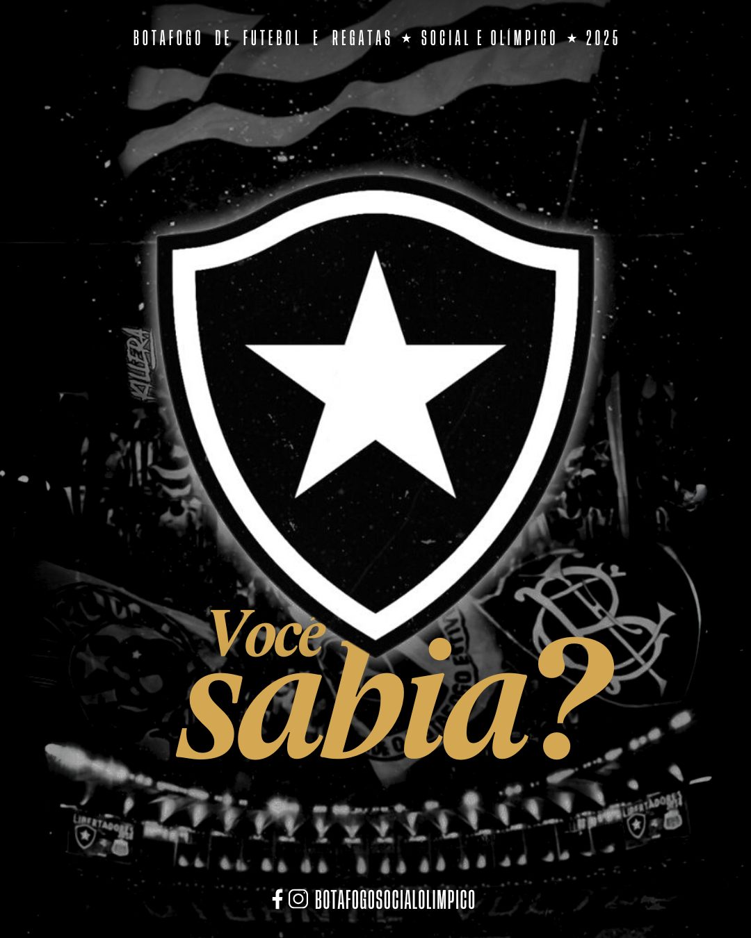 Você sabia?
Em 1942, com a fusão entre o futebol e o Basquete e o surgimento do Botafogo de Futebol e Regatas, o escudo sofreu alterações para se tornar o que conhecemos hoje.
Ele permaneceu com o formato suíço do BFC (futebol), mas ganhou, no lugar das letras, a famosa e linda Estrela Solitária. ⭐
#Botafogo