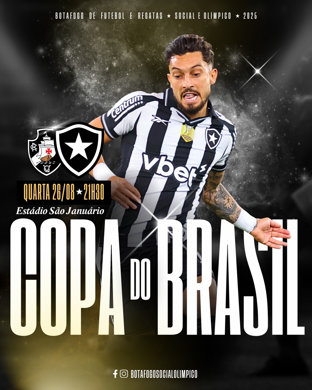 Amanhã, dia 27/08, tem clássico pelas Quartas da Copa do Brasil em São Januário: Fogão x Vasco. 🔥
#Botafogo #CopaDoBrasil
