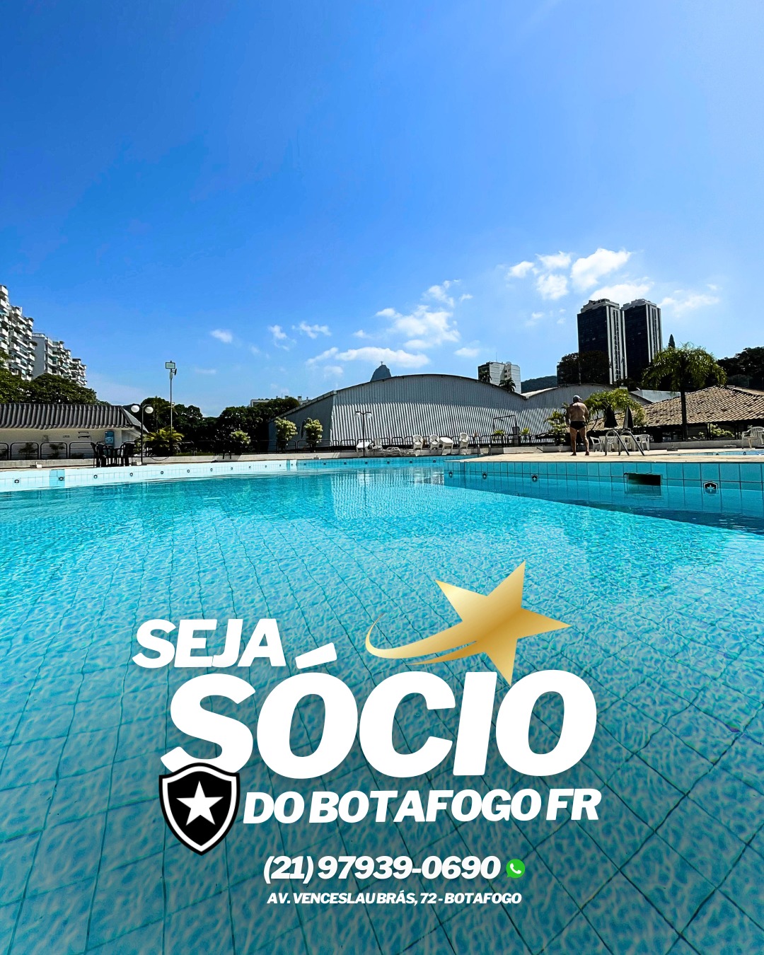 Seja sócio do maior complexo sócio-esportivo da região de Botafogo e bairros vizinhos.

Você e sua família terão acesso a um mundo de lazer social e esportivo em General Severiano.

São eventos, escolinhas de esportes, parque aquático, quadras poliesportivas, parquinho, restaurante, e muito mais.

E você ainda terá direito a muitas vantagens:
⭐ Utilização de todas as áreas sociais do clube
⭐ Reservas da área de churrasqueira para até 50 convidados
⭐ Assistir aos jogos de basquete e futsal no nosso ginásio
⭐ Desconto ou gratuidades em eventos e festas no clube
⭐ Desconto nas atividades esportivas do clube
⭐ Direito a inclusão de dependentes
⭐ Acesso ao restaurante do clube todos os dias

Agende um tour pelo clube e seja sócio!

Mais informações: (21) 97939-0690

#Botafogo #RioDeJaneiro ★彡