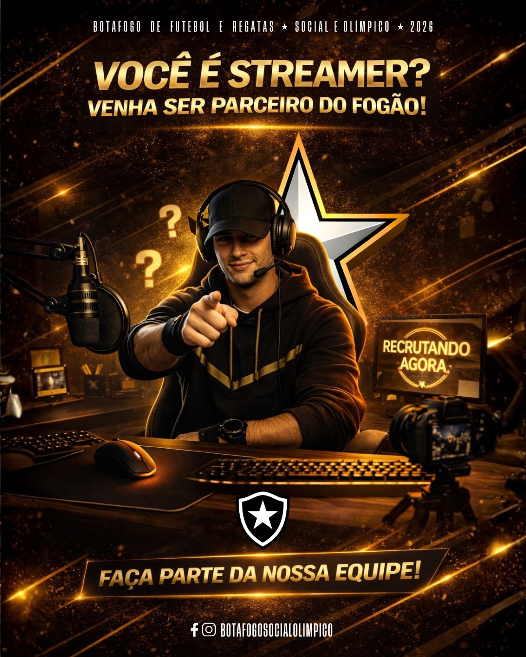 🎮🔥 Você é streamer? Então essa é pra você!

O Botafogo está recrutando criadores de conteúdo para vestir a Estrela Solitária e jogar junto com a gente. ⭐

Se você trabalhar com lives, games e comunidade, chegou a hora de transformar sua paixão em parceria com o Fogão.

🚀 Visibilidade
🖤 Força de marca
⭐ Uma estrela no peito

👉 Faça parte da nossa equipe e venha streamer com o Botafogo!

Chama a gente no direct e saiba como participar.

#Botafogo #Esports #Games