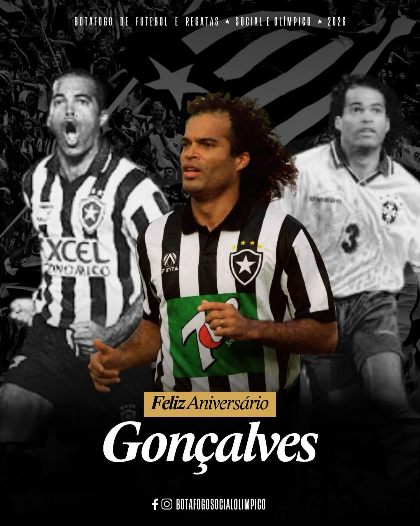 Hoje é dia de celebrar um dos grandes nomes da nossa história. ⭐🖤🤍
Zagueiro de técnica refinada, porte imponente e espírito vencedor, Gonçalves marcou seu nome no Botafogo desde 1989, chegando ao clube após o título Estadual. Bicampeão carioca em 1990, voltou ao clube em 1995 para ser um dos pilares do inesquecível título do Campeonato Brasileiro.
Ainda conquistou a Taça Municipal (1996), a Taça Guanabara e o Carioca (1997) e o Rio-São Paulo (1998).
Pela Seleção Brasileira, foi campeão da Copa América e da Copa das Confederações em 1997 e fez parte do grupo vice-campeão Mundial em 1998.
Foram 194 jogos e 11 gols defendendo o Glorioso — números que retratam sua liderança, personalidade e espírito vencedor.
Parabéns, Gonçalves! Sua história segue viva na memória alvinegra. ⭐
#botafogo #botafogosocialolimpico