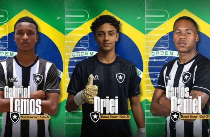 Três atletas do Botafogo são convocados para a Seleção Brasileira sub-20 de Beach Soccer